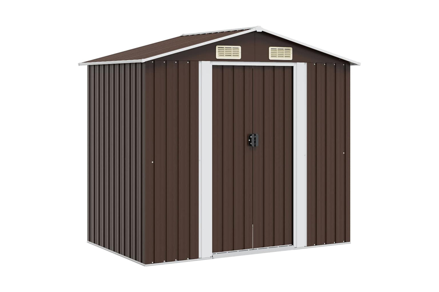 vidaXL 47029 Garden Storage Shed Brown 204x132x186cm Steel