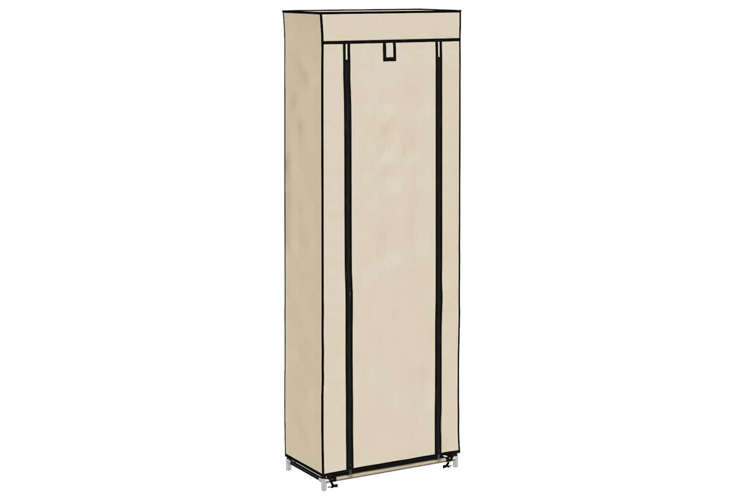 vidaXL 282431 Shoe Cabinet With Cover Cream 57x29x162cm Fabric