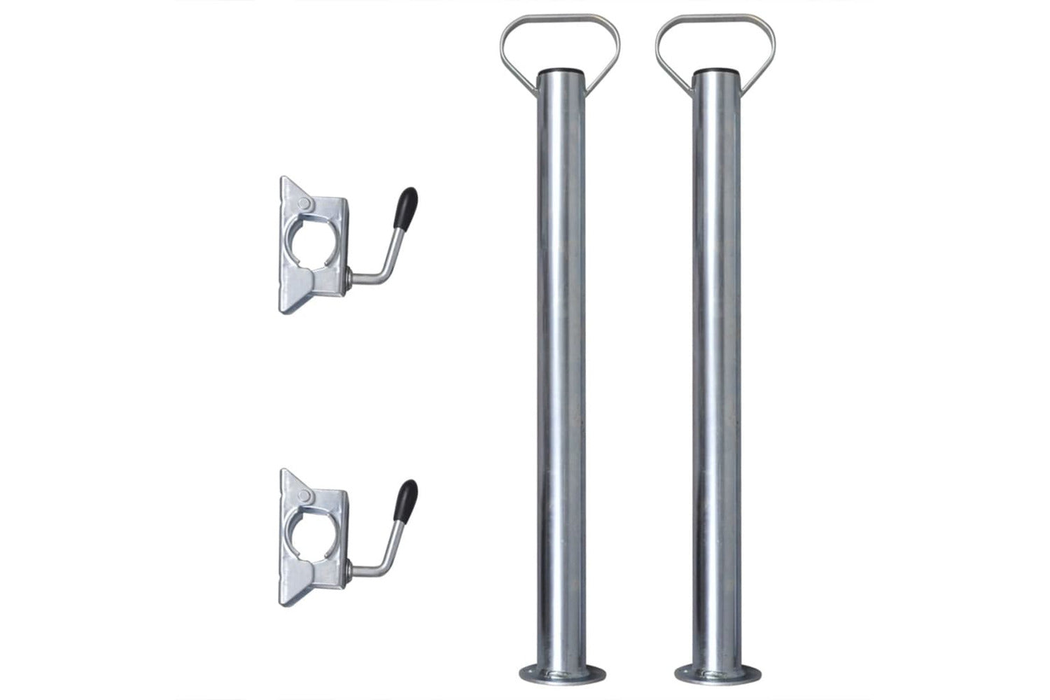 vidaXL 210311 2 Support Tubes With 2 Split Clamps For 48mm Jockey Wheel-2