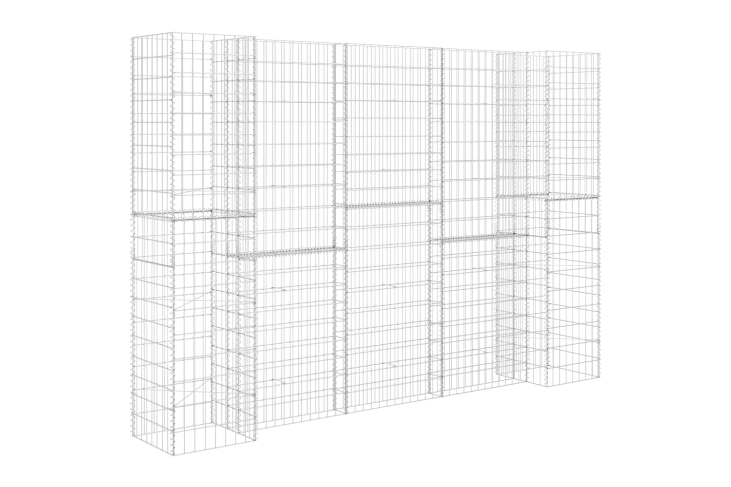 vidaXL 145664 H-shaped Gabion Planter Steel Wire 260x40x180cm