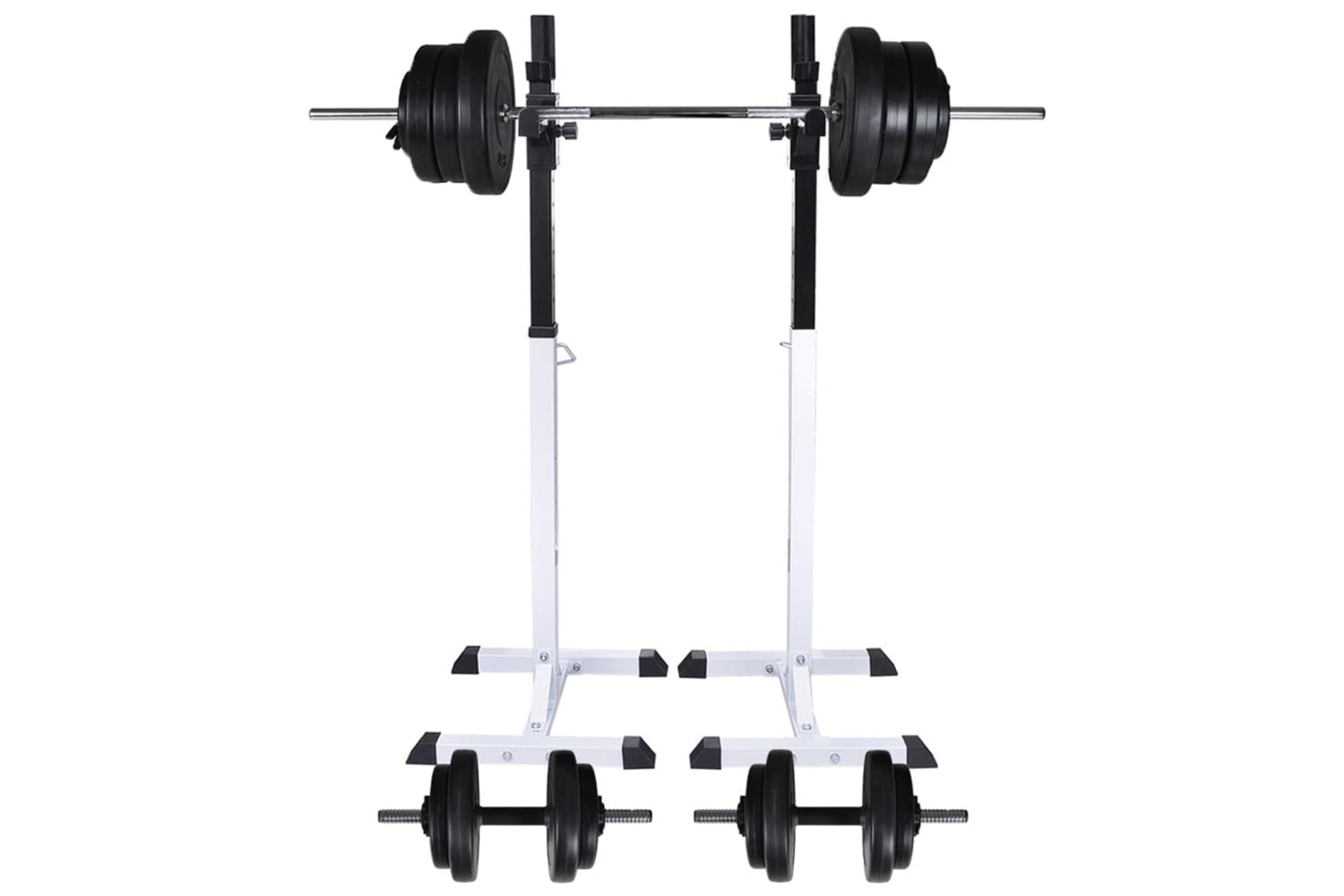 Vidaxl 275349 Barbell Squat Rack With Barbell And Dumbbell Set 60.5 Kg-2