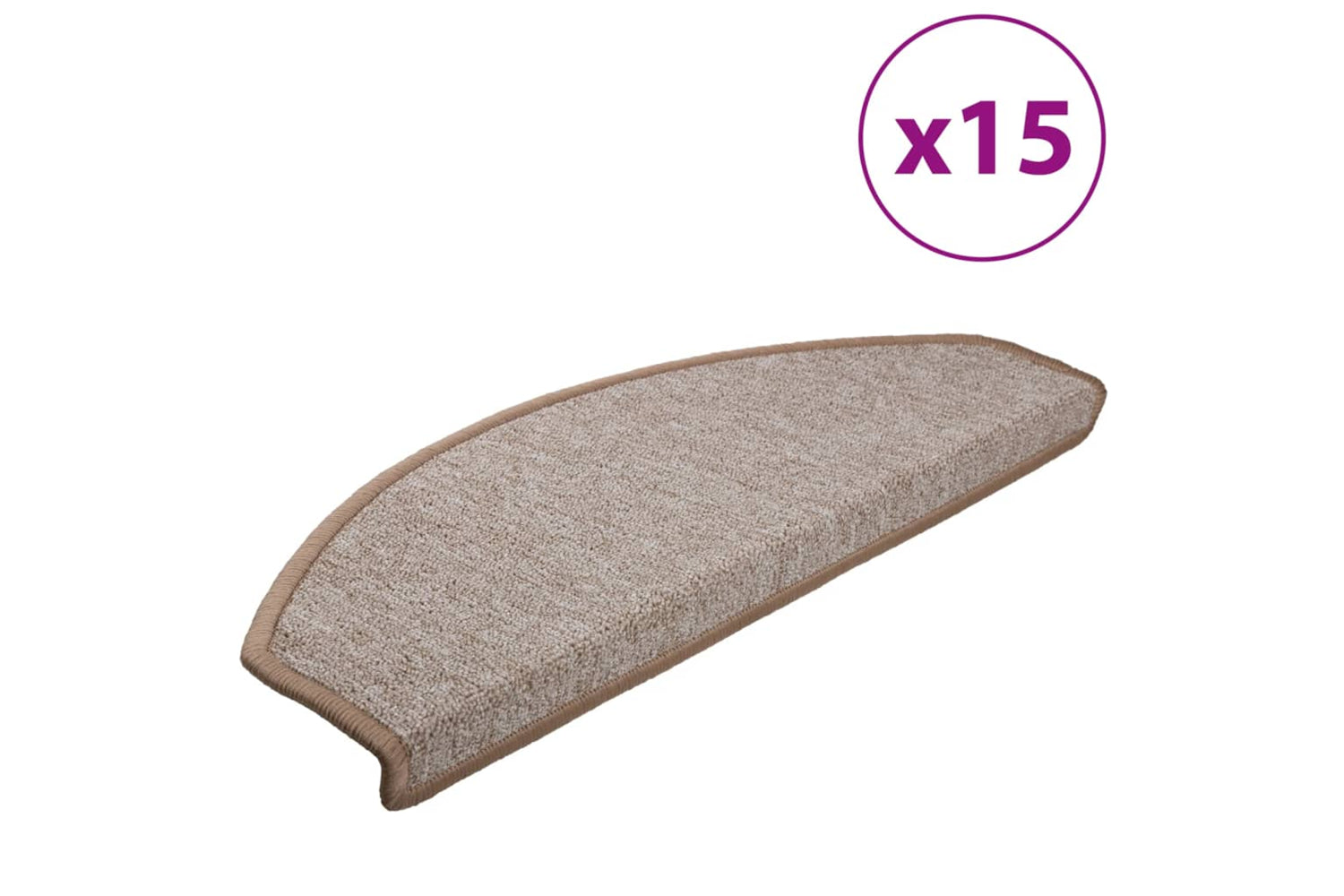 vidaXL 133886 Carpet Stair Treads 15 Pcs Light Brown 65x24x4cm