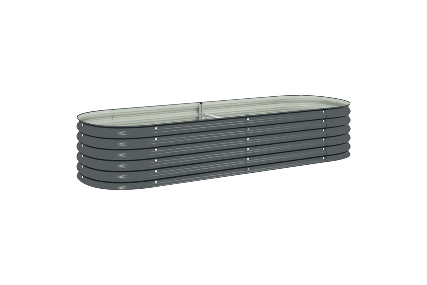 vidaXL Garden Raised Bed 240x80x44cm Galvanised Steel Grey