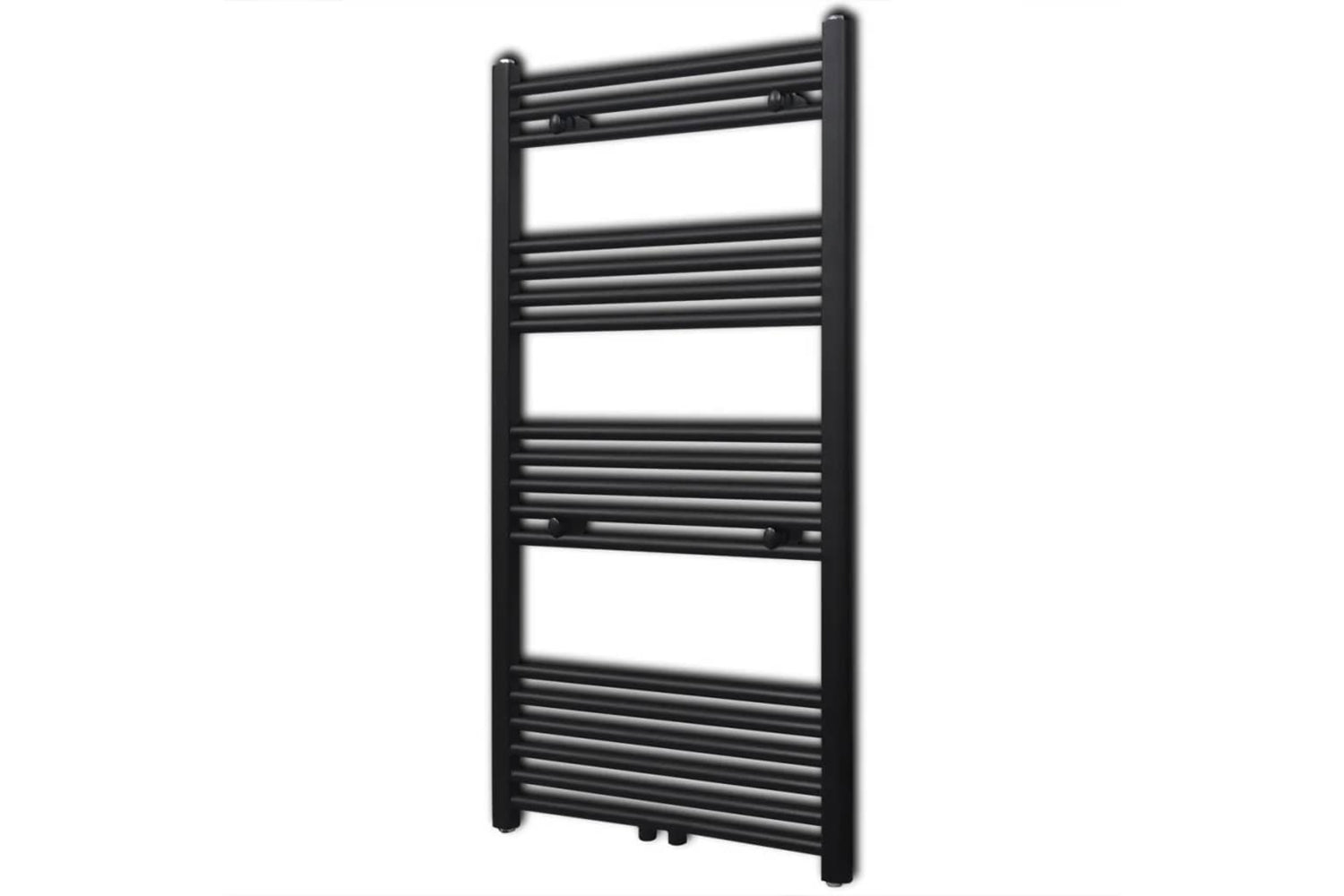 Vidaxl 141908 Black Bathroom Central Heating Towel Rail Radiator Straight 600x1160mm