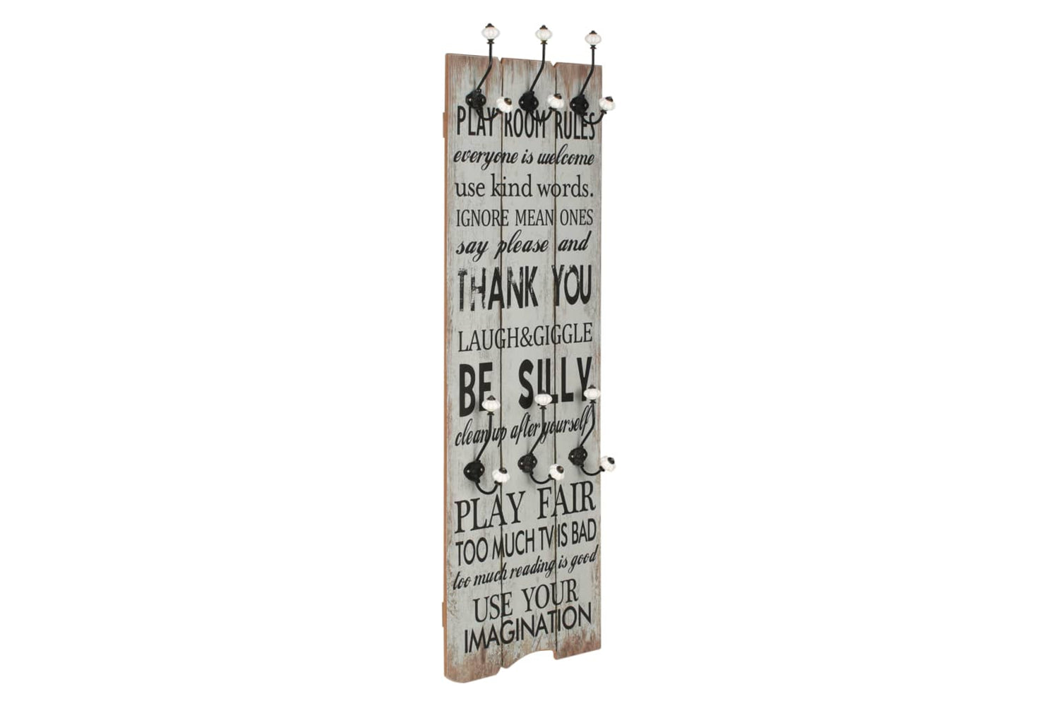 vidaXL 245850 Wall-mounted Coat Rack With 6 Hooks 120x40cm Thank You