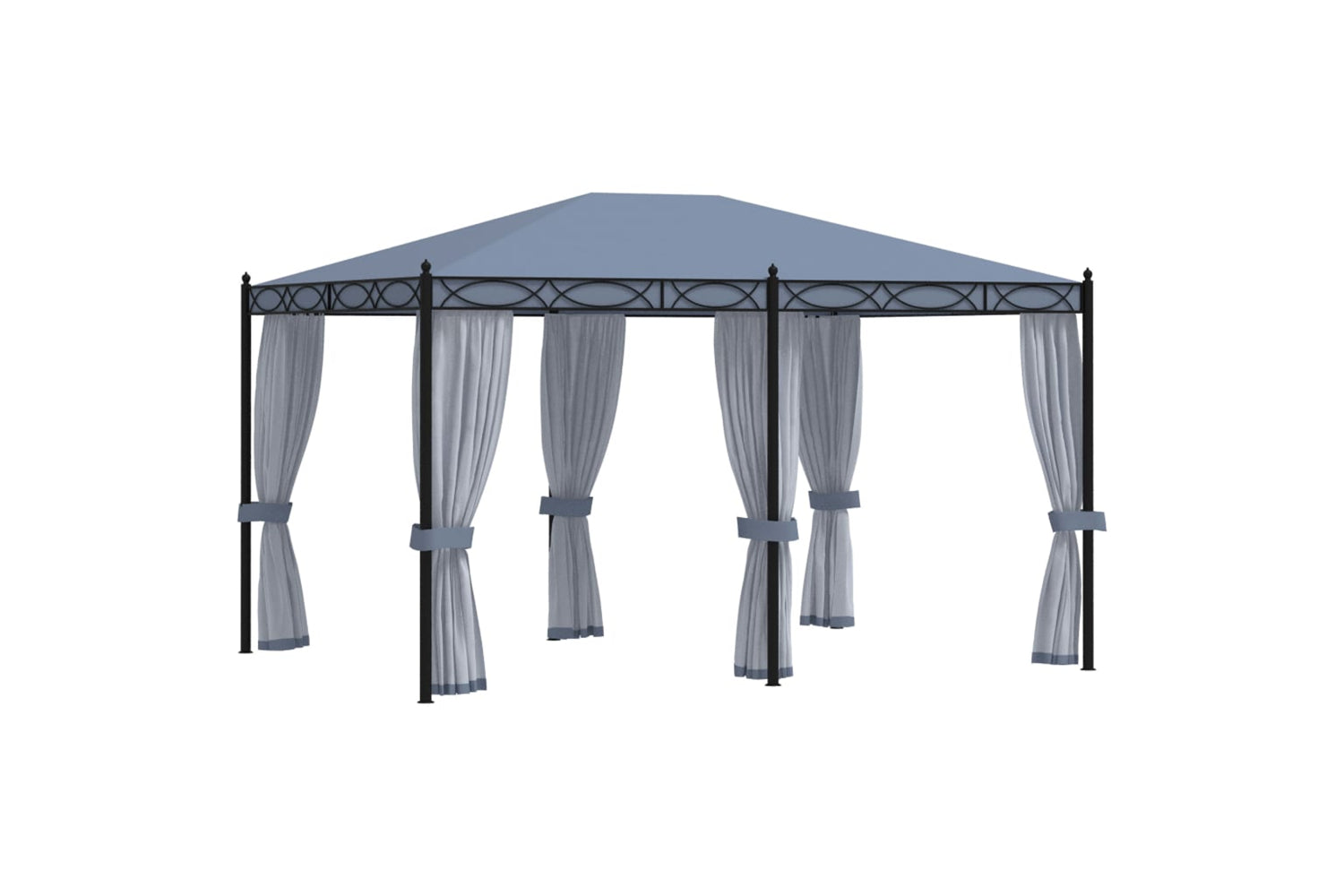 Vidaxl 48057 Gazebo With Mesh Screens 3x4 M Anthracite Steel