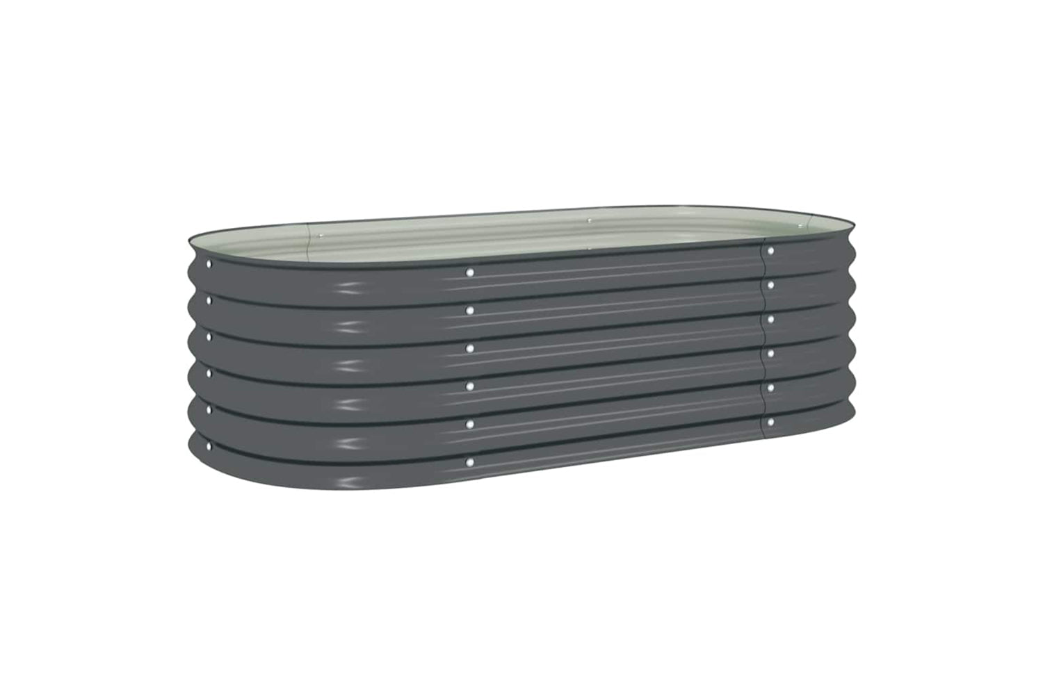 vidaXL Garden Raised Bed 160x80x44cm Galvanised Steel Grey