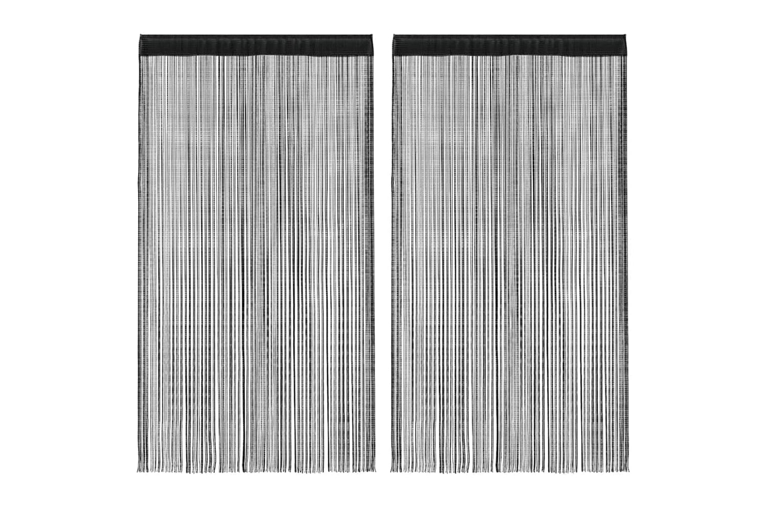 vidaXL 132401 String Curtains 2 Pcs 140x250cm Black