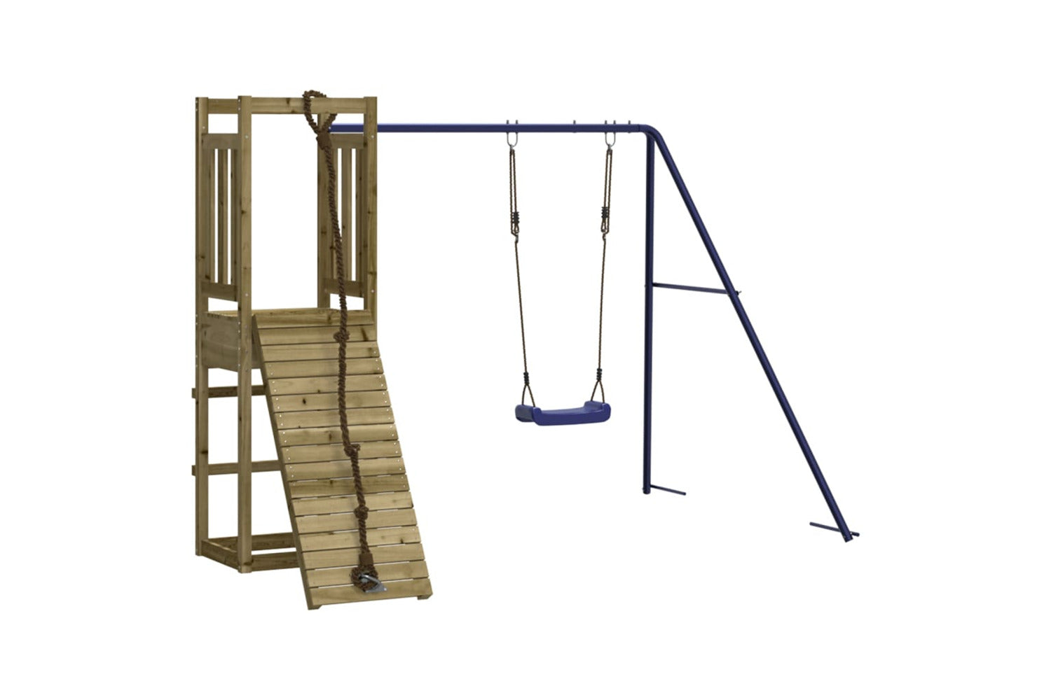 Vidaxl 3155950 Playhouse With Climbing Wall Swing Impregnated Wood Pine-2
