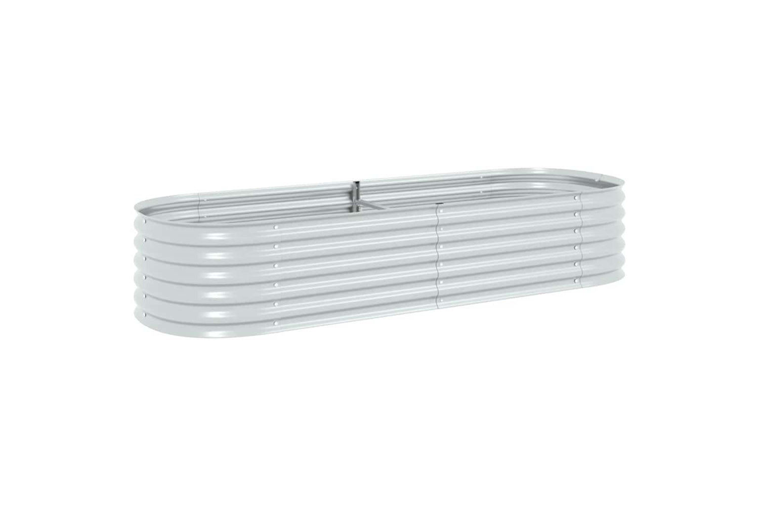 vidaXL Garden Raised Bed 240x80x44cm Galvanised Steel Silver