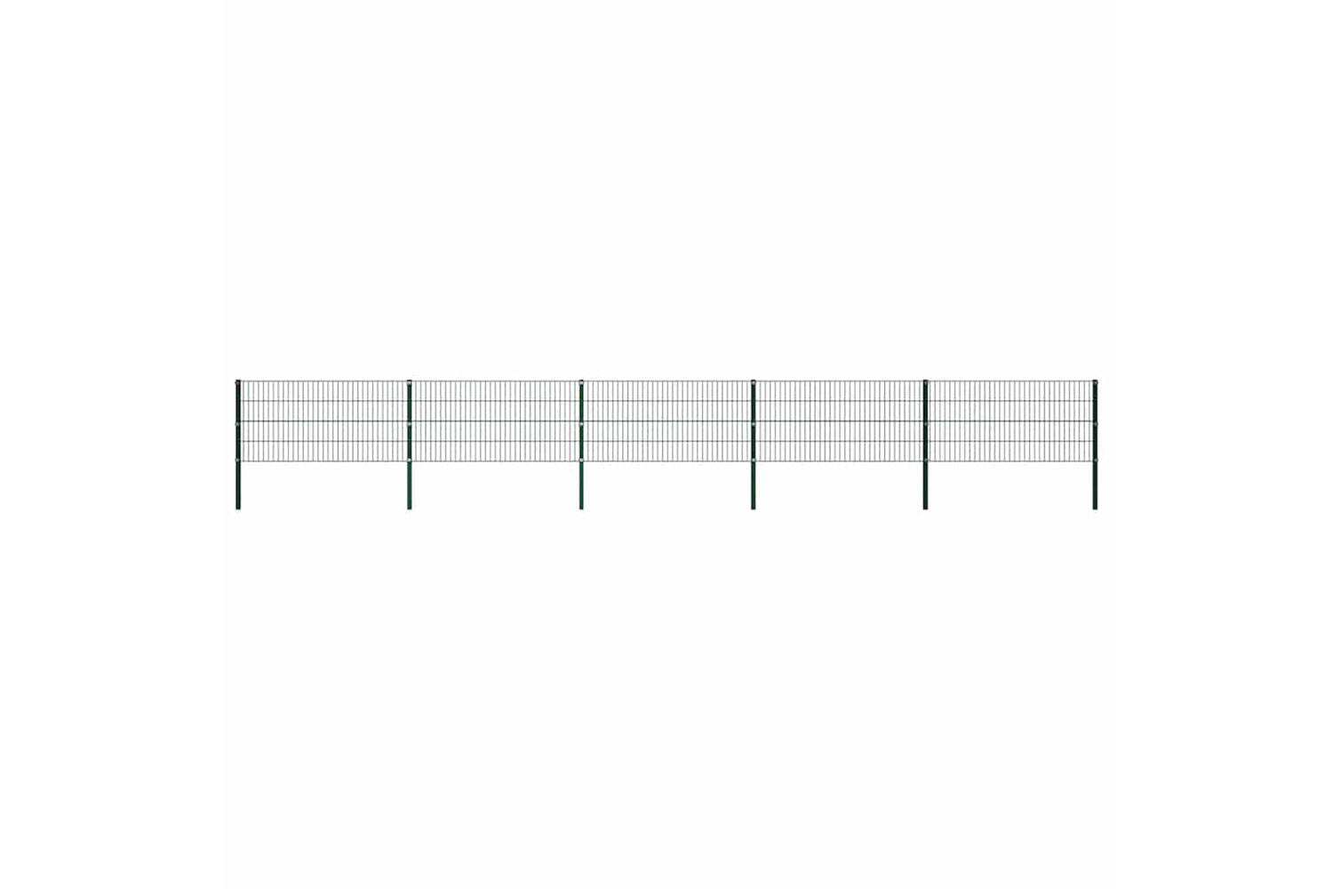 Vidaxl 278608 Fence Panel With Posts Iron 8.5x0.8 M Green