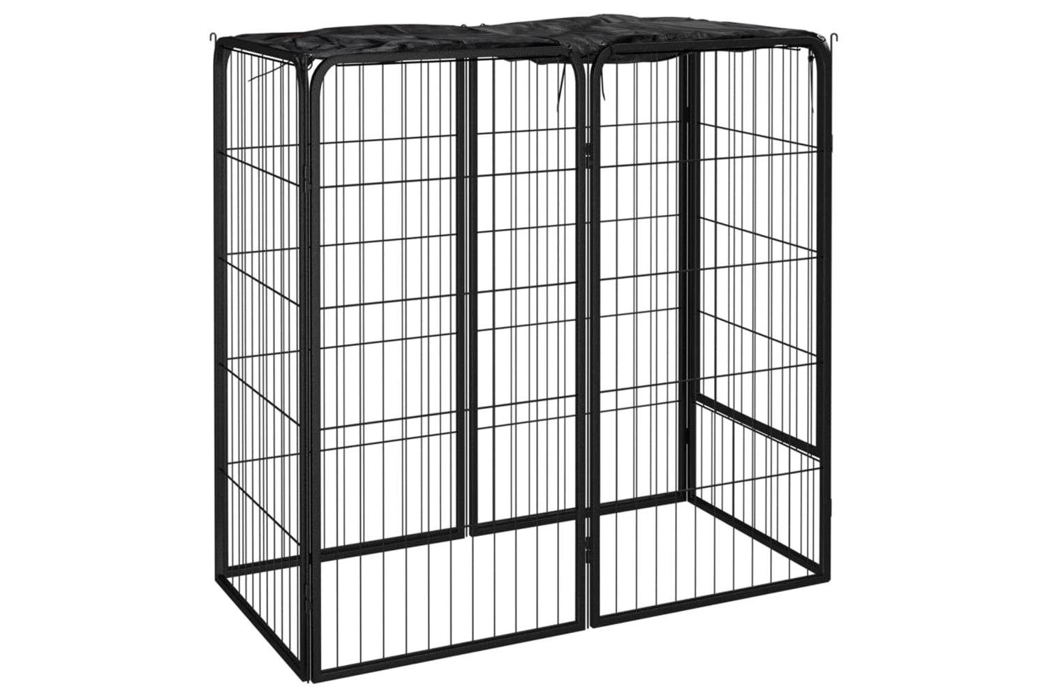 vidaXL 171792 Dog Playpen 6 Panels Black 50x100cm Powder-coated Steel