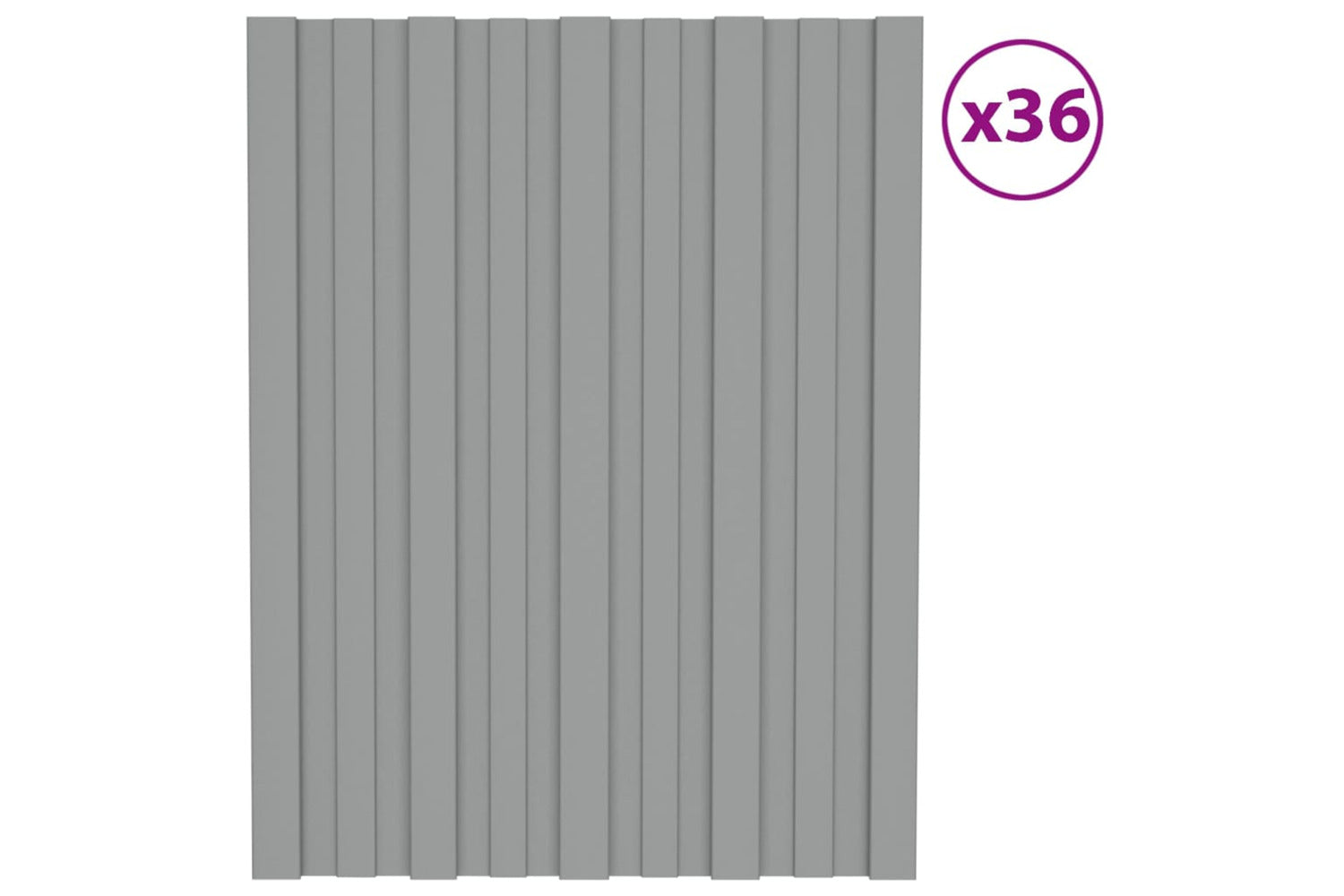 vidaXL 317190 Roof Panels 36 Pcs Galvanised Steel Grey 60x45cm-2