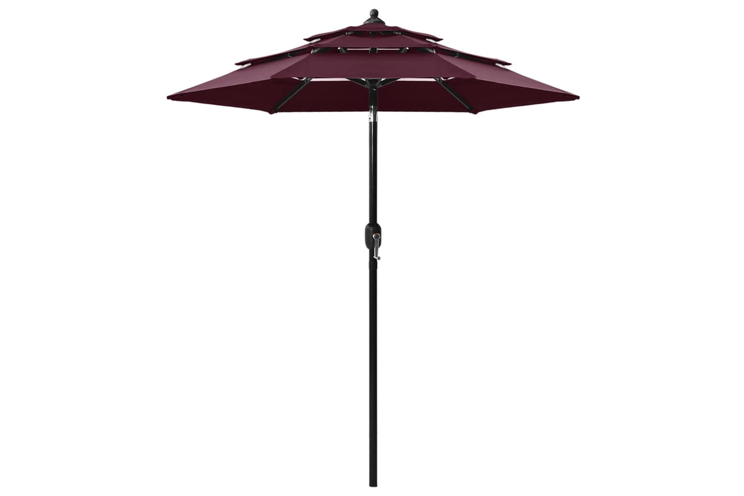 Vidaxl 313856 3-tier Parasol With Aluminium Pole Bordeaux Red 2 M