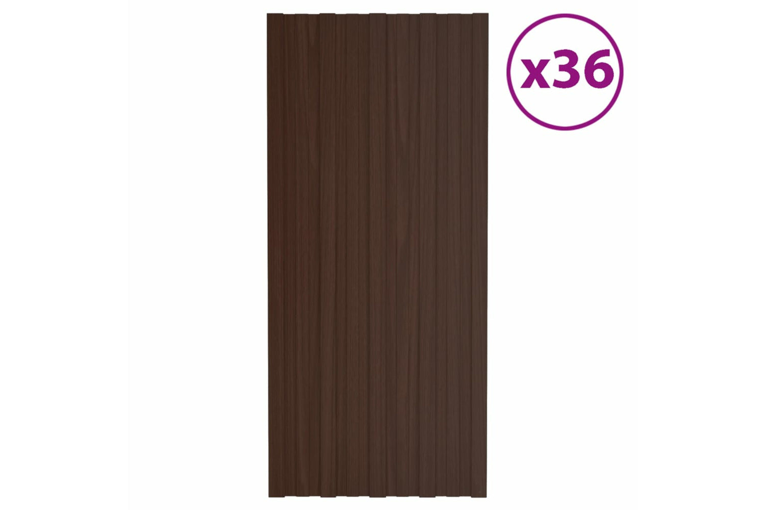 vidaXL 317218 Roof Panels 36 Pcs Galvanised Steel Brown 100x45cm-2