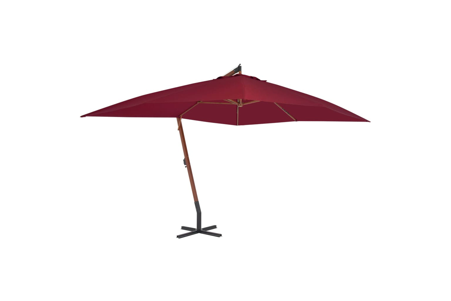 vidaXL 44493 Cantilever Umbrella With Wooden Pole 400x300cm Bordeaux Red