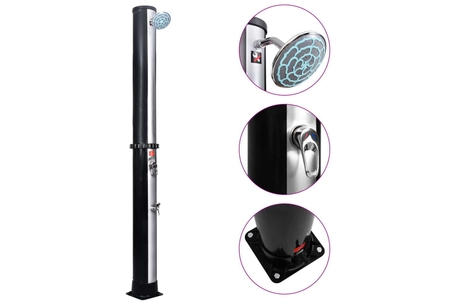 Vidaxl 92391 Outdoor Solar Shower With Shower Head And Faucet 40 L