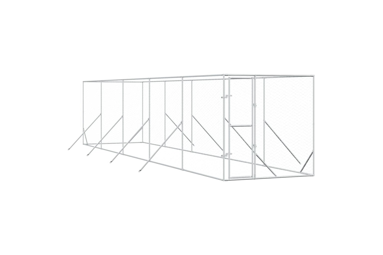 Vidaxl 3190453 Outdoor Dog Kennel Silver 2x10x2 M Galvanised Steel