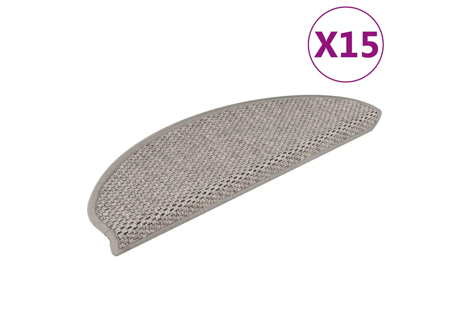 Vidaxl 326871 Stair Mats Self-adhesive Sisal-look 15 Pcs 65x21x4 Cm Silver