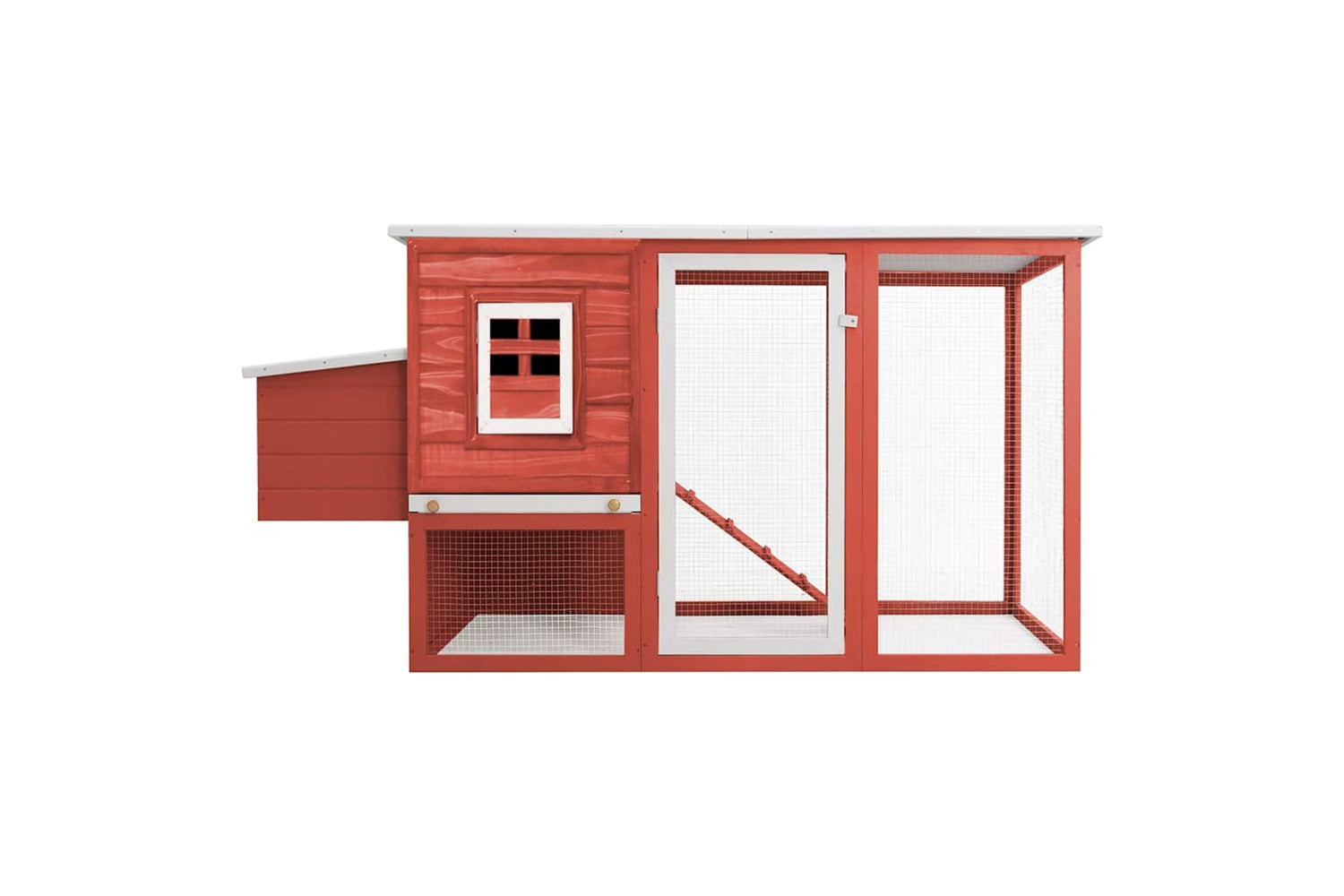 Vidaxl 170848 Outdoor Chicken Cage Hen House With 1 Egg Cage Red Wood-2