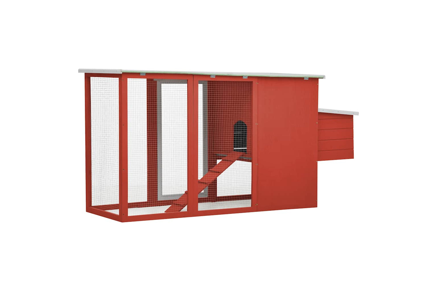 Vidaxl 170848 Outdoor Chicken Cage Hen House With 1 Egg Cage Red Wood-4