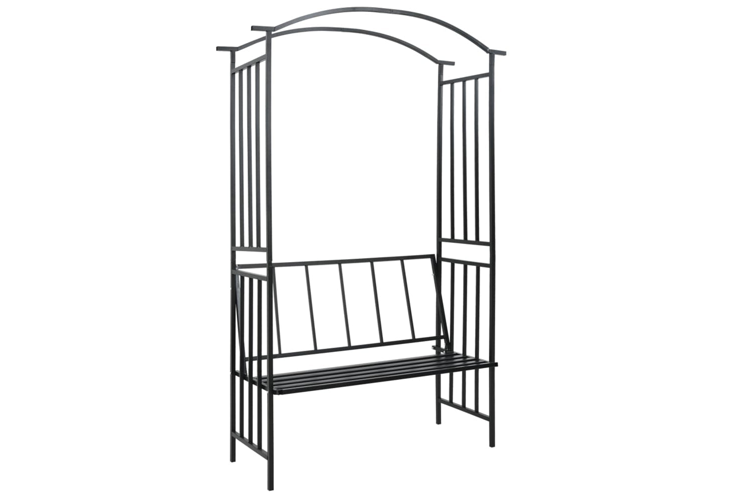 vidaXL 47093 Garden Arch With Bench Black 128x50x207cm Iron