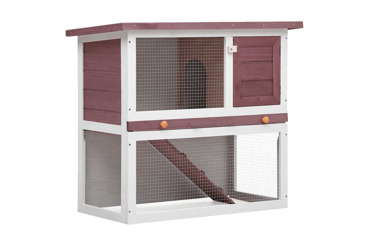 Vidaxl 170832 Outdoor Rabbit Hutch 1 Door Brown Wood