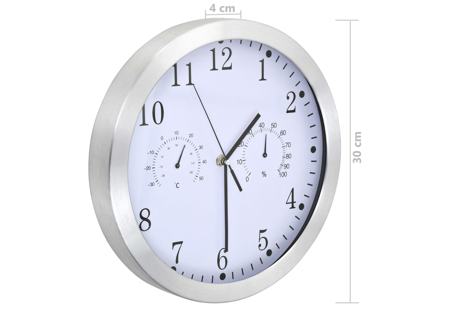 Vidaxl 50623 Wall Clock With Hygrometer and Thermometer 30 cm | White-5