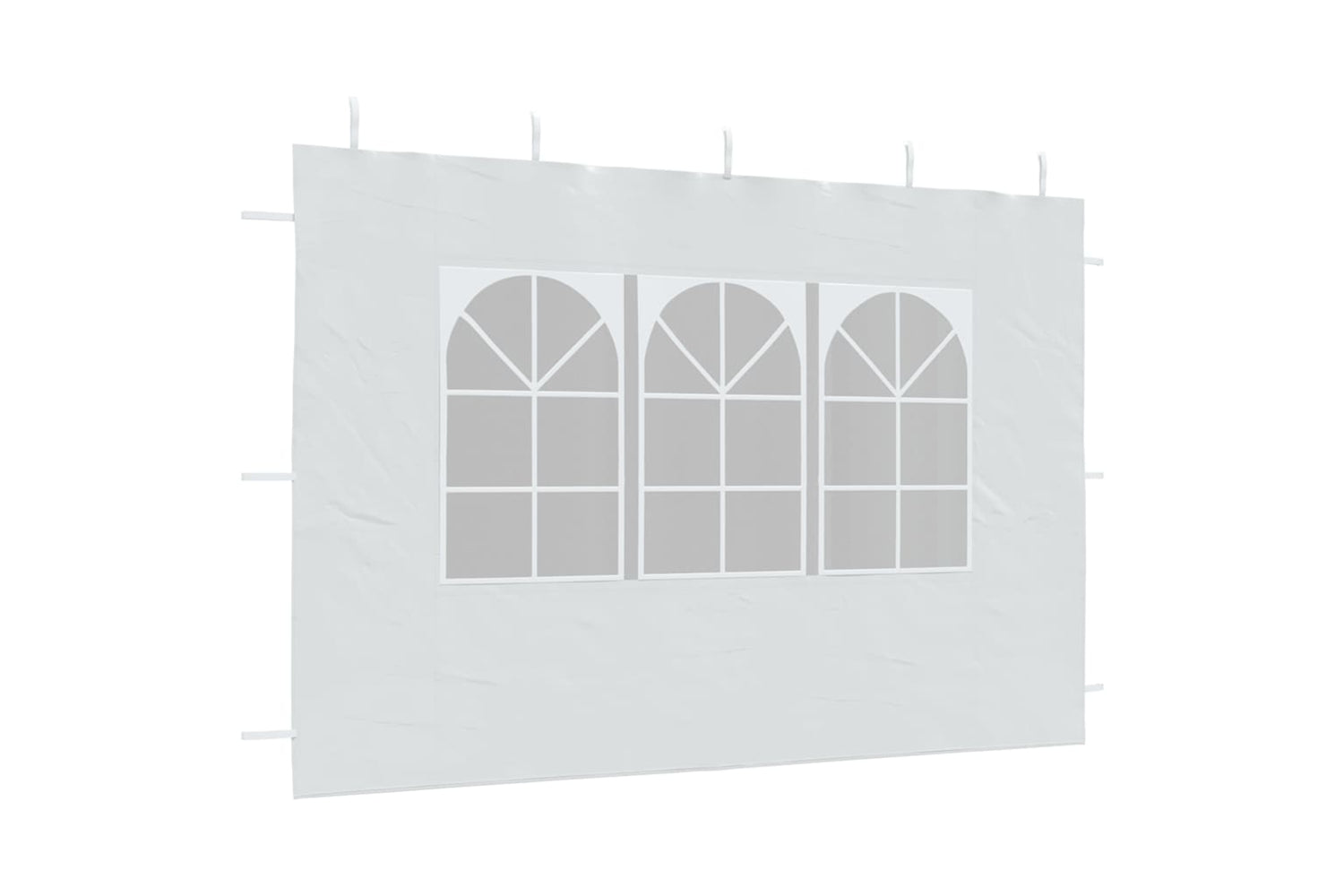 vidaXL Party Tent Sidewall 2 Pcs With Window Pe White-5