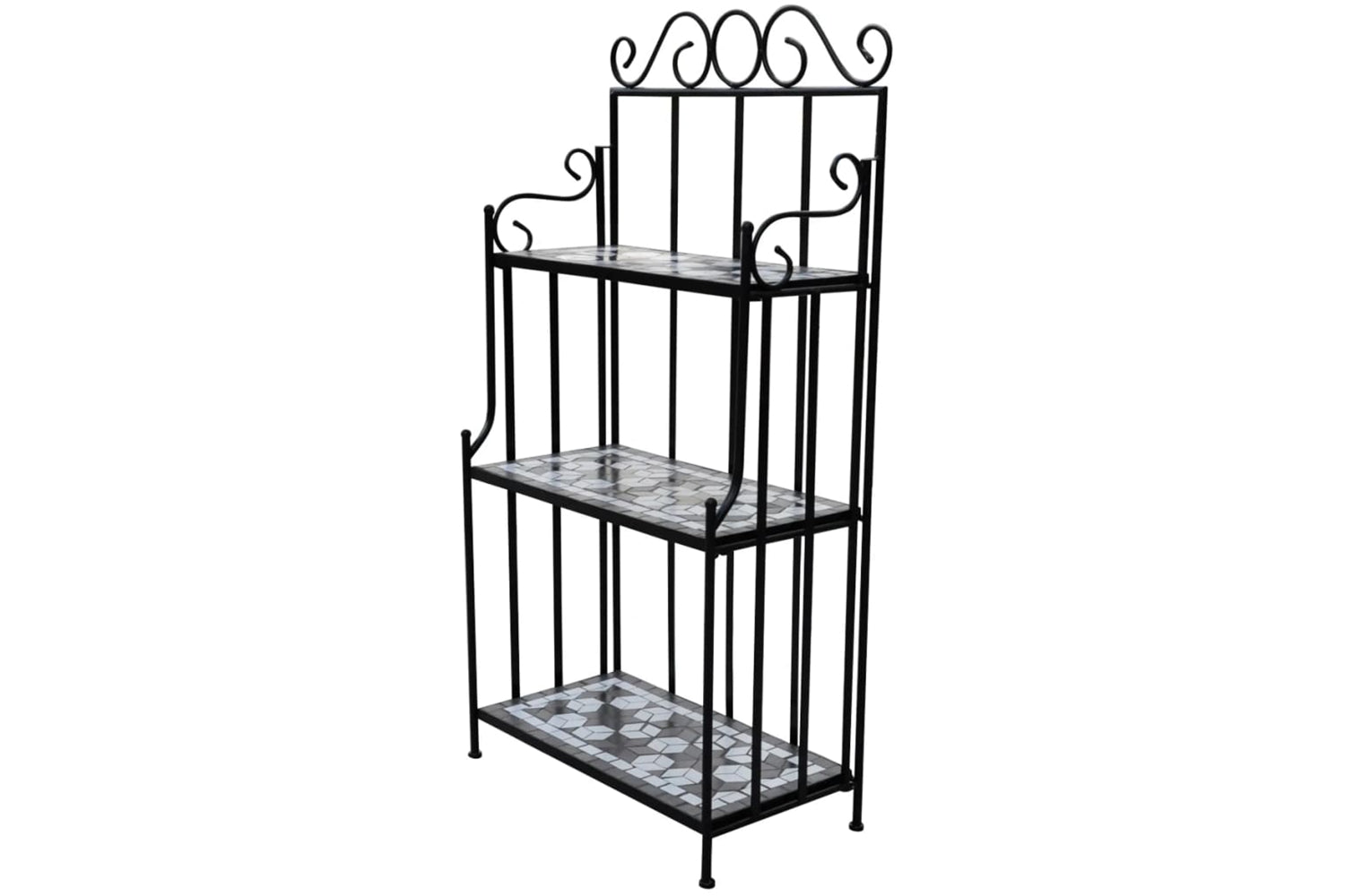 Vidaxl 41133 Plant Stand Plant Display Black White Mosaic Pattern