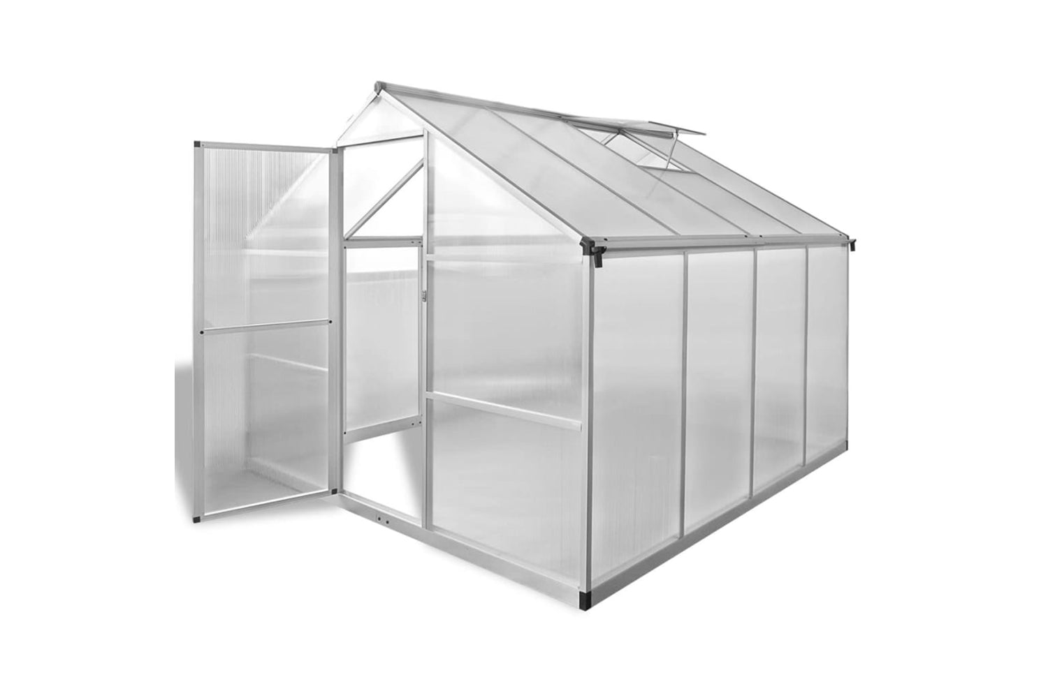 Vidaxl Reinforced Aluminium Greenhouse With Base Frame 6.05 MÂ²