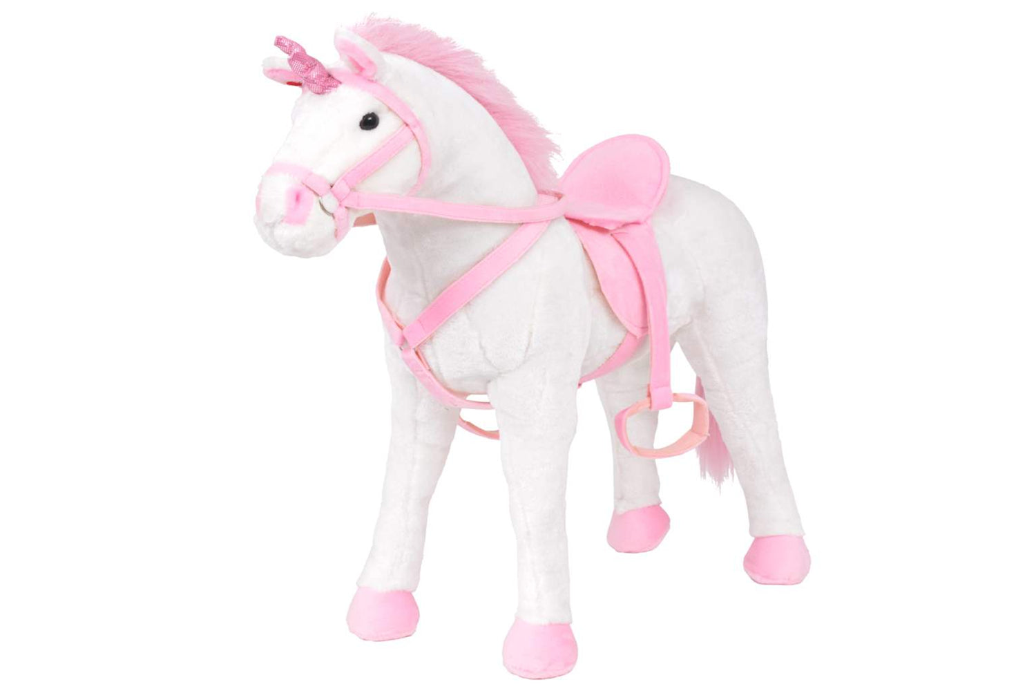 Vidaxl Standing Plush Toy Unicorn White And Pink Xxl