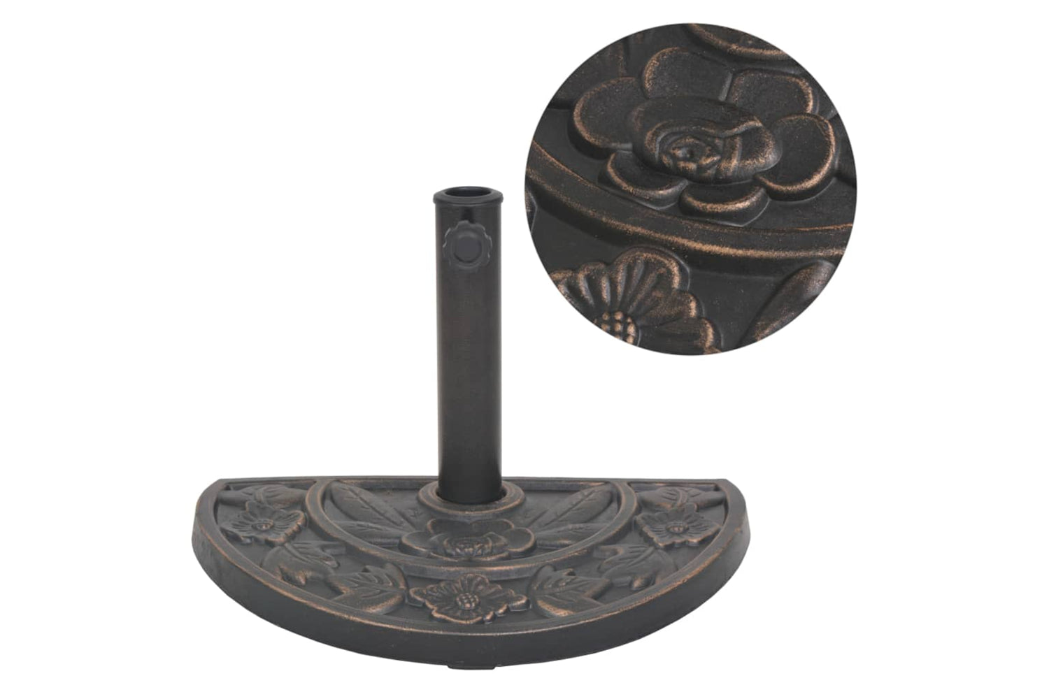 Vidaxl 43655 Parasol Base Resin Half Round Bronze 9 Kg