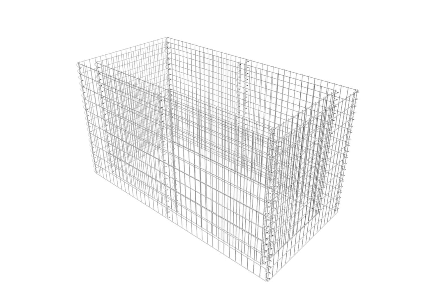 vidaXL 142366 Gabion Raised Bed Steel 180x90x100cm Silver