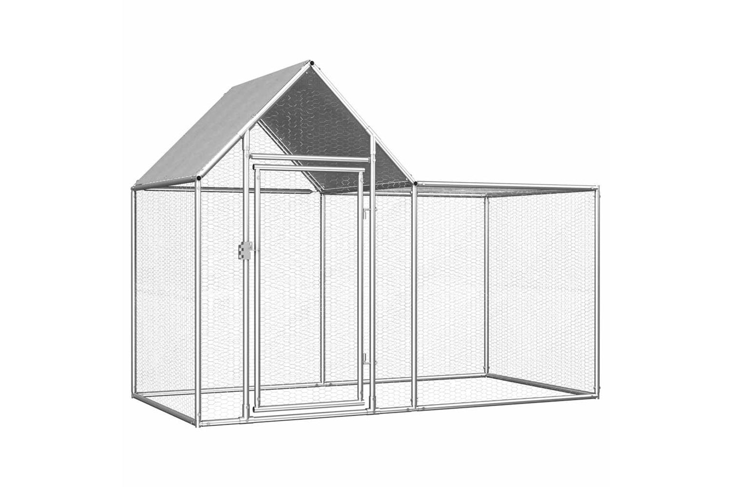 Vidaxl Chicken Coop 2x1x1.5 M Galvanised Steel