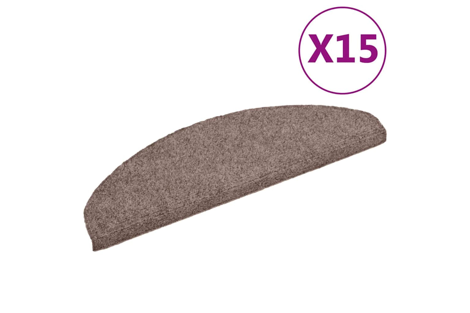 vidaXL 132696 15 Pcs Self-adhesive Stair Mats Needle Punch 65x21x4cm Brown