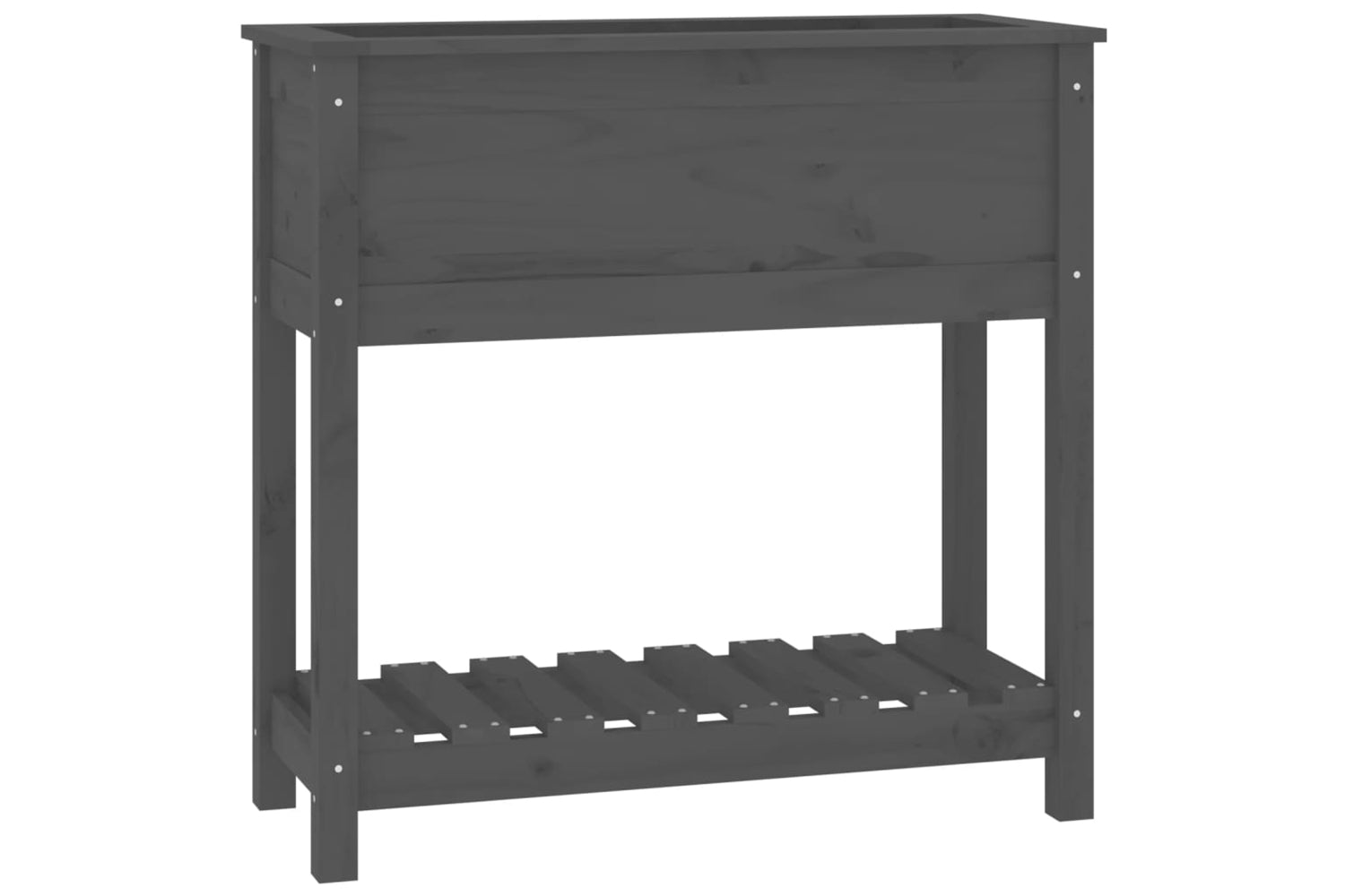 vidaXL 823761 Planter With Shelf Grey 82.5x34.5x81cm Solid Wood Pine