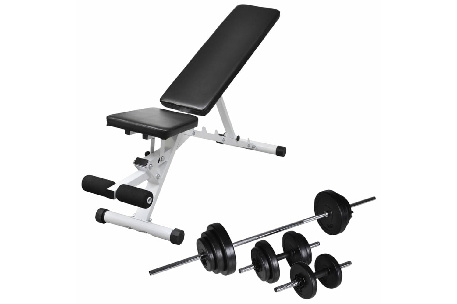 Vidaxl 275351 Workout Bench With Barbell And Dumbbell Set 30.5 Kg-2