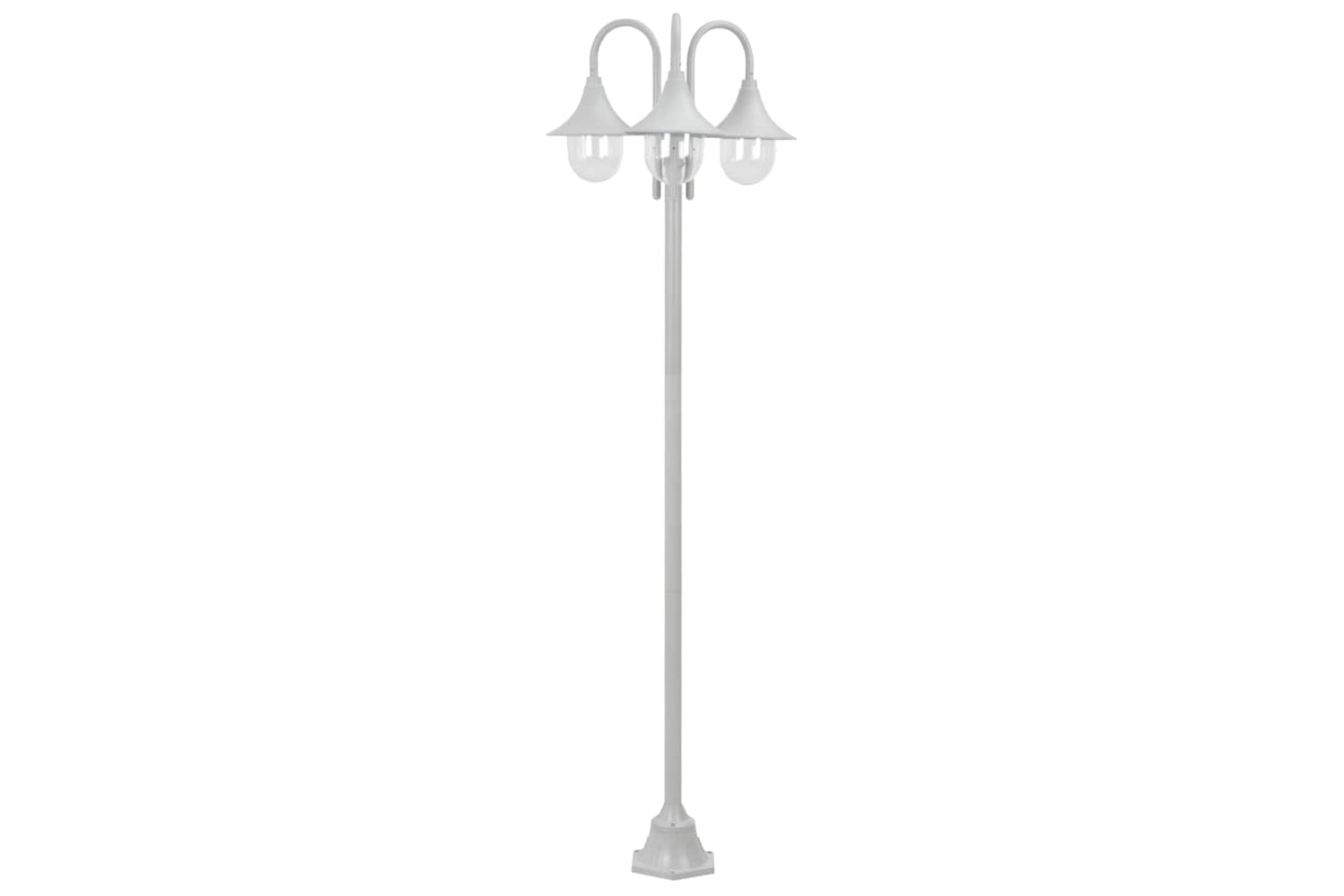 vidaXL 44206 Garden Post Light E27 220cm Aluminium 3-lantern White