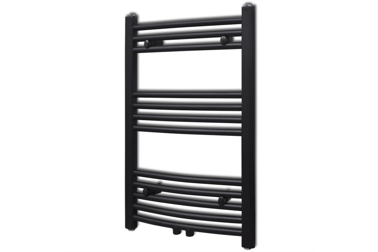 vidaXL 141913 Bathroom Heating Towel Rail Radiator Curve 500x764mm Black