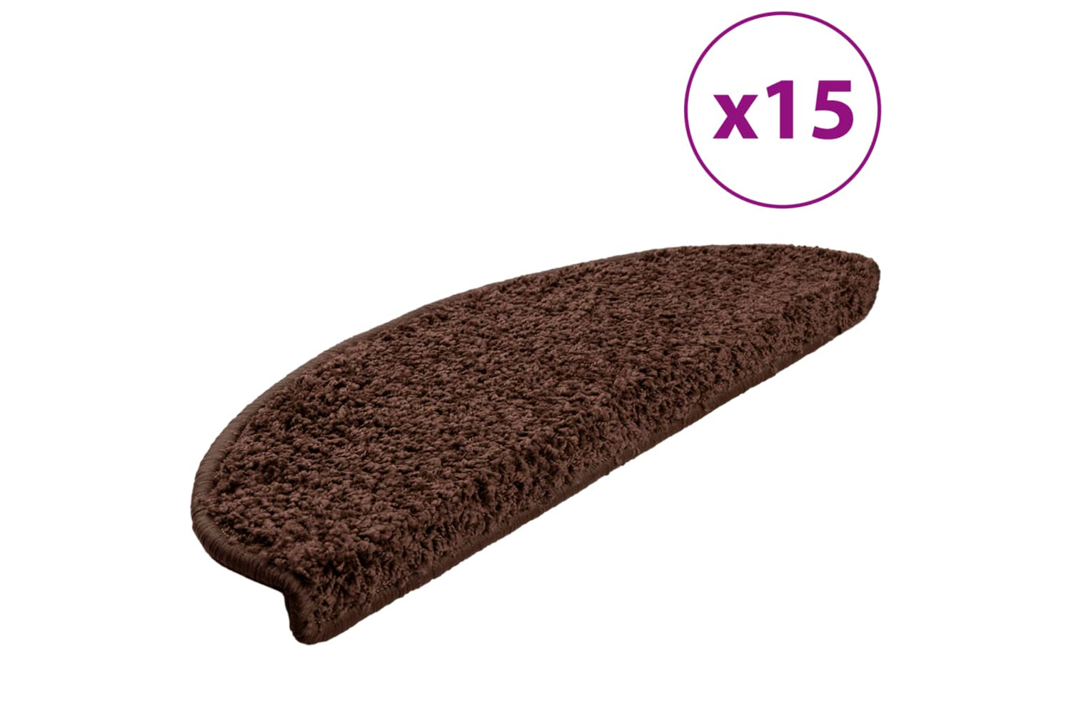 vidaXL 133903 Carpet Stair Treads 15 Pcs Brown 65x21x4cm