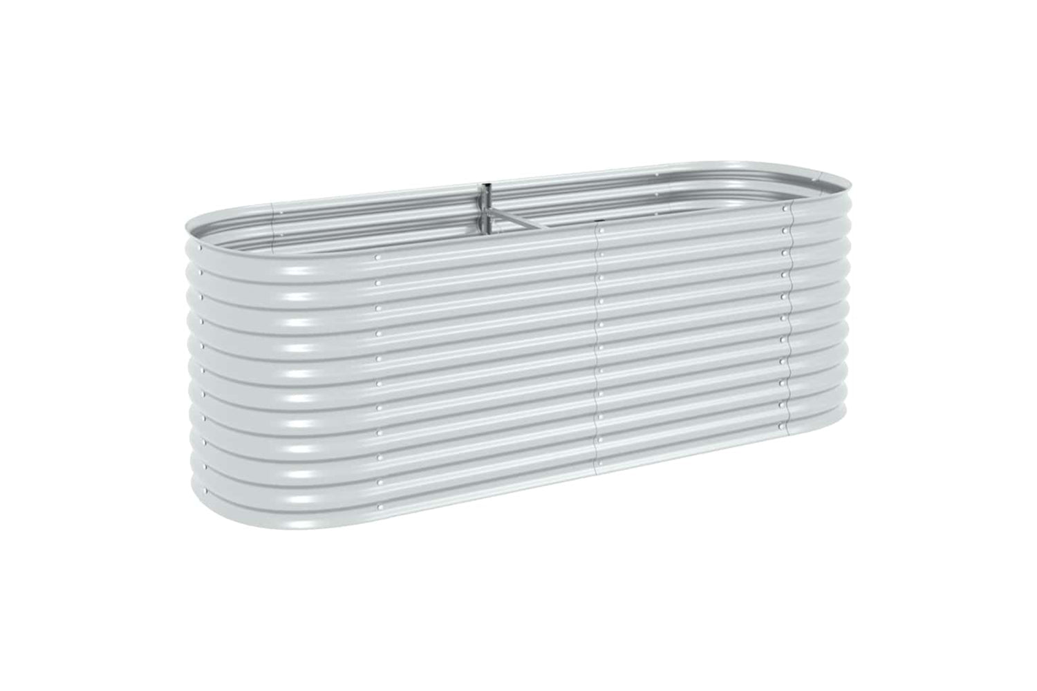 vidaXL Garden Raised Bed 240x80x81cm Galvanised Steel Silver