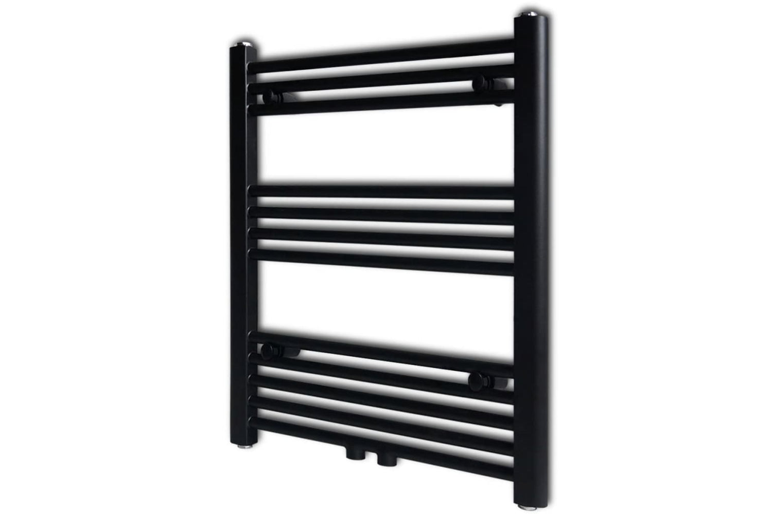 vidaXL 141906 Bathroom Heating Towel Rail Radiator Straight 600x764mm Black