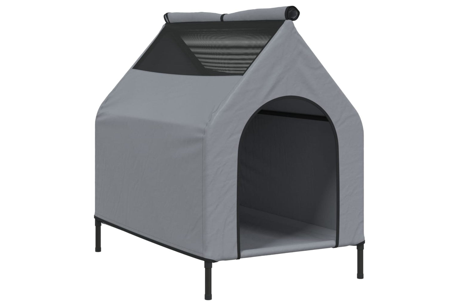 Vidaxl Dog House Light Grey Oxford Fabric And Steel-6