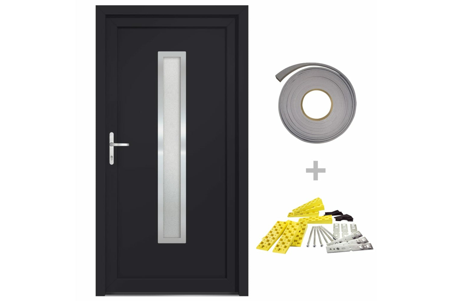 vidaXL 3187899 Front Door Anthracite 98x200cm Pvc-2