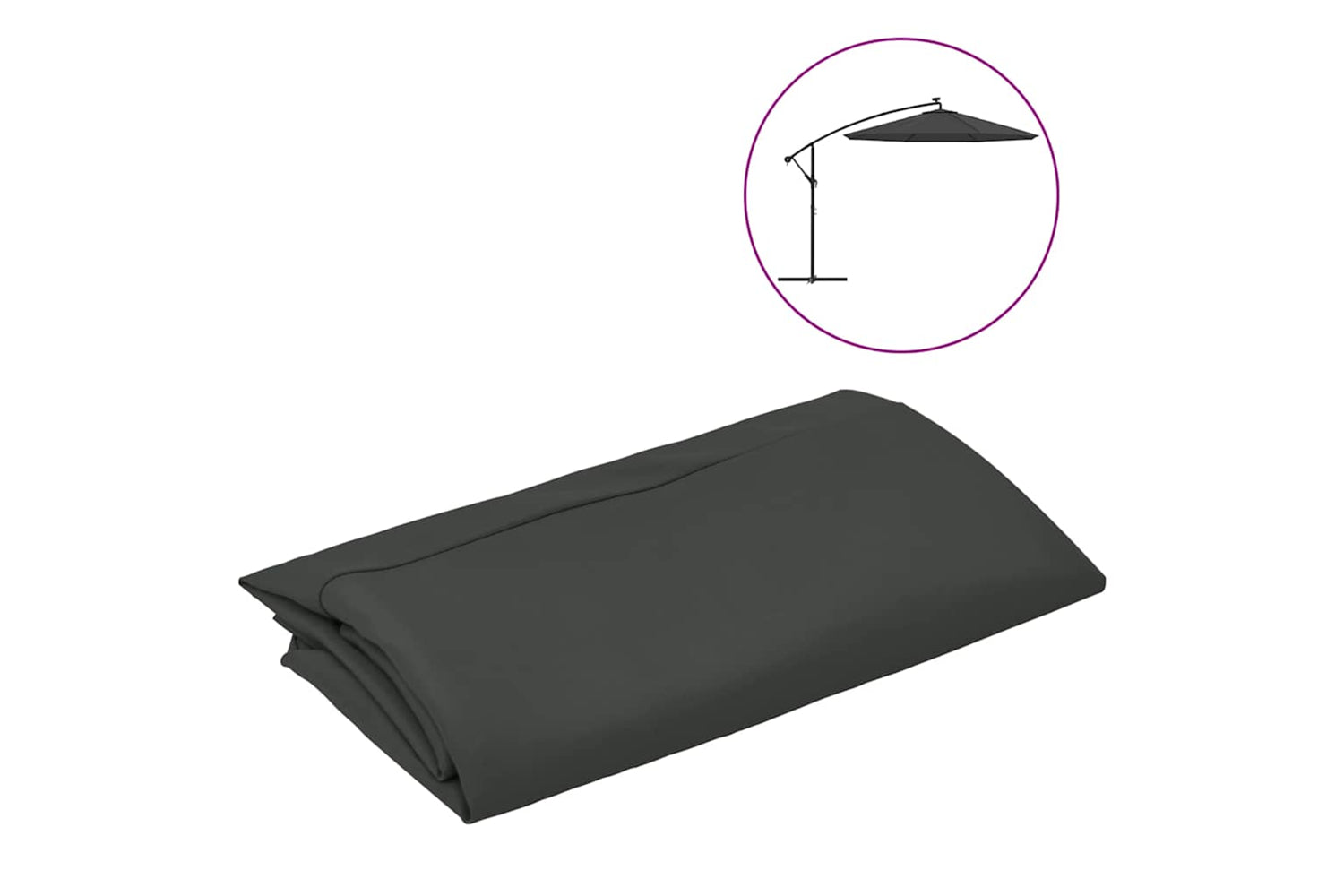 vidaXL 313805 Replacement Fabric For Cantilever Umbrella Anthracite 300cm