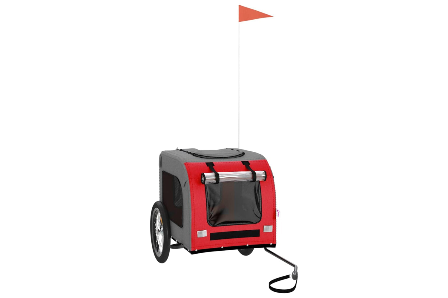 Vidaxl 93831 Pet Bike Trailer Red And Grey Oxford Fabric And Iron