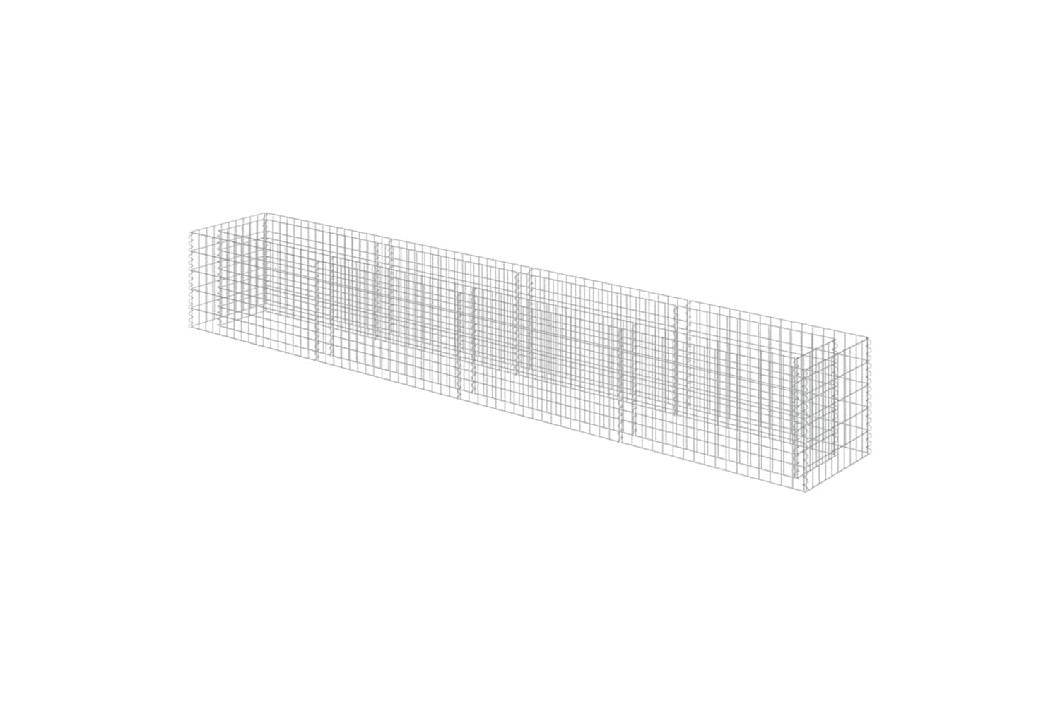 vidaXL 143561 Gabion Raised Bed Galvanised Steel 360x50x50cm