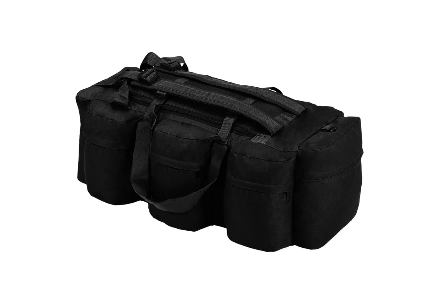 Vidaxl 91390 3-in-1 Army-style Duffel Bag 90 L Black-2