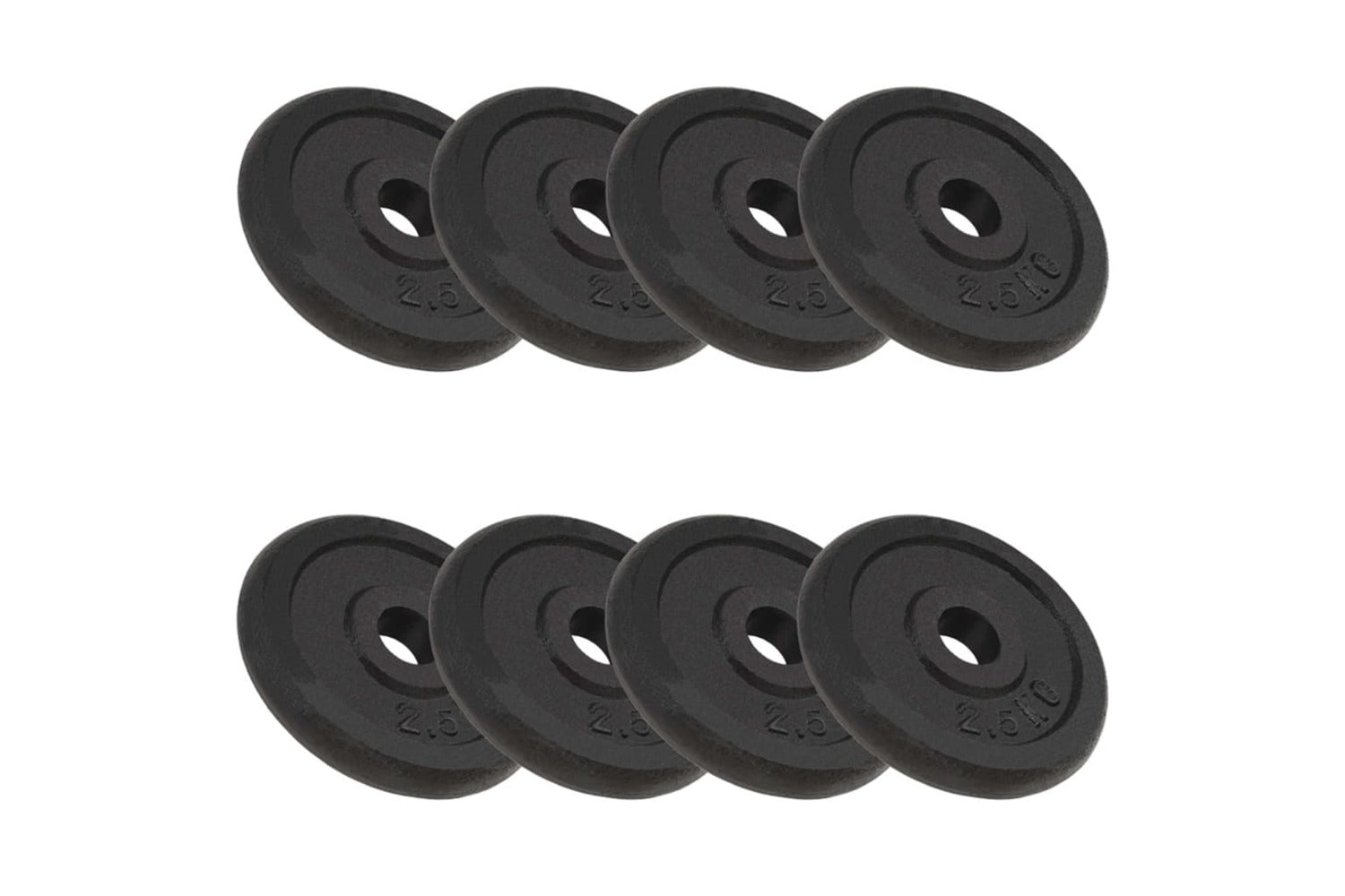 Vidaxl 91391 Weight Plates 8 Pcs 8x2.5 Kg Cast Iron-2